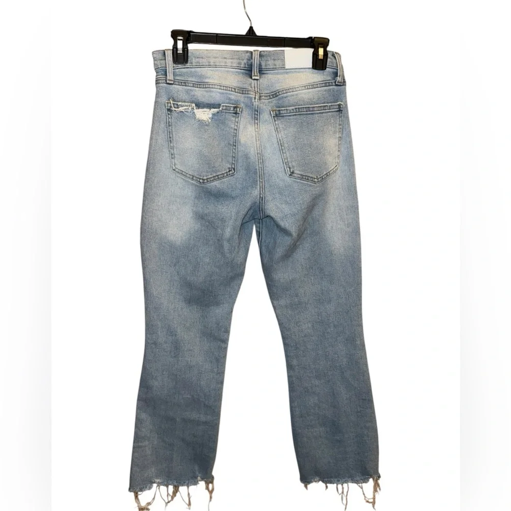 PISTOLA High Rise Medium Blue Distressed Ripped Straight Leg Women’s Jeans 28 - Picture 4 of 11